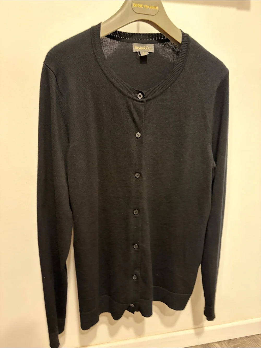 Style & Co. Black Button-Up Women's Cardigan